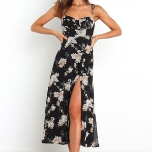 Petal & Pup Black Floral High Low Dress